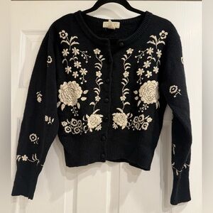 Vintage Woman's Sweater Express Tricot Size M Lambswool and Angora Rabbit Black